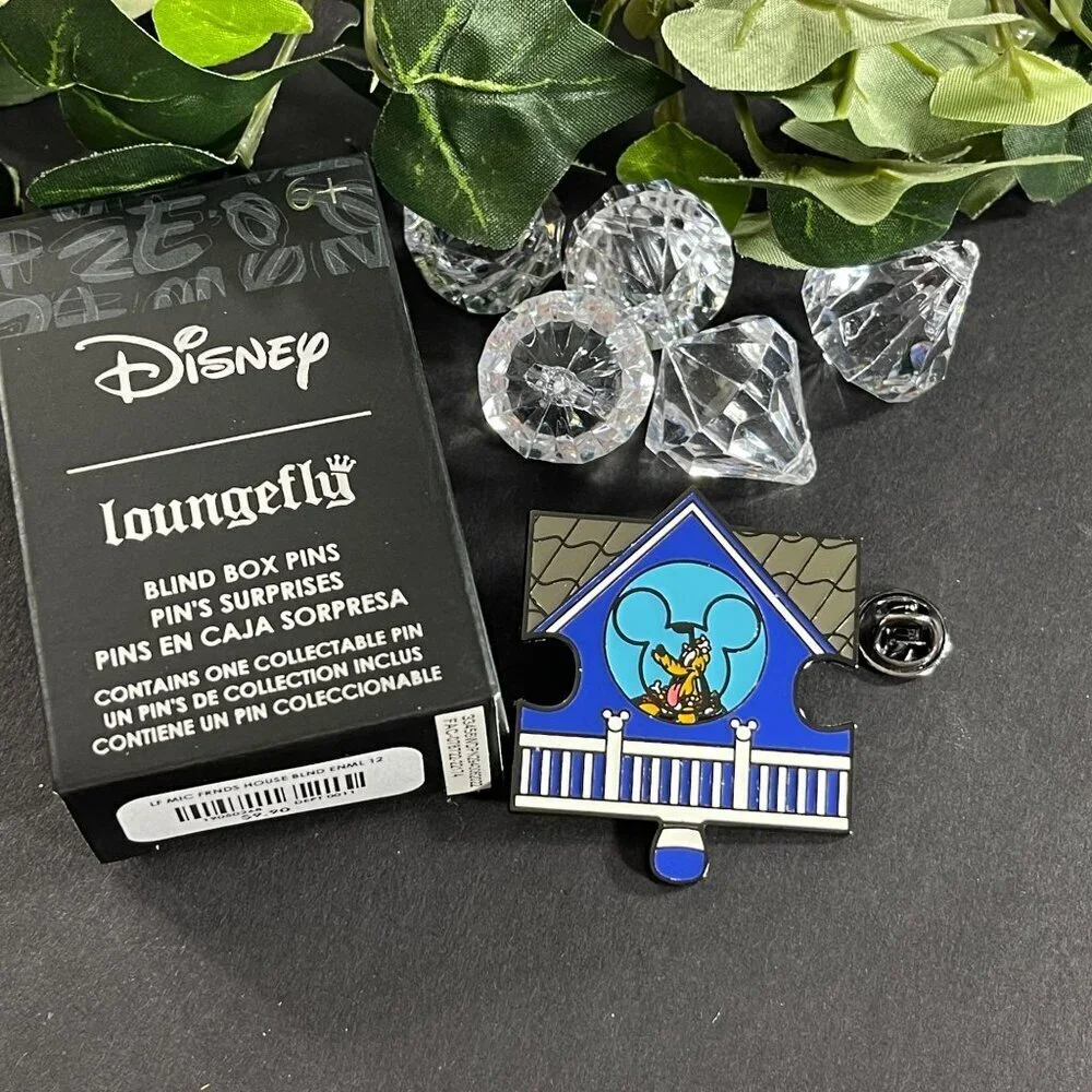Disney Pluto Loungefly Lapel Pin Haunted House Dog Puzzle Blind Box Brooch Pin